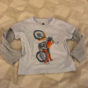Tea Collection Gray and Orange Long Sleeve Tee